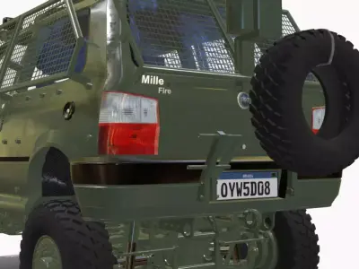 FIAT UNO MILITARY BR Low-poly 3D model