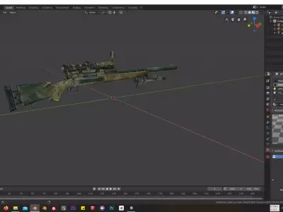 3D  Model of Gun M24 Low-poly 3D model