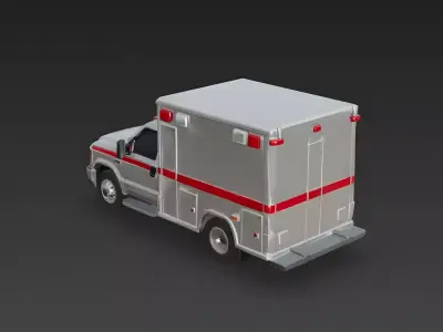 Modern American Box-Type Ambulance 3D Model Low-poly 3D model