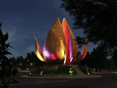 model 3d Bamboo Lotus Pavilion Free 3D model
