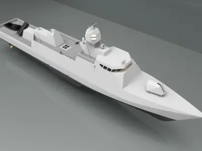 Fast Patrol boat 70m 3D model