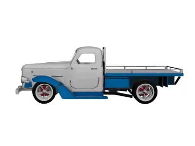 1935 Low Poly Pickup Truck 3D Model Optimized Vintage  Low-poly 3D model