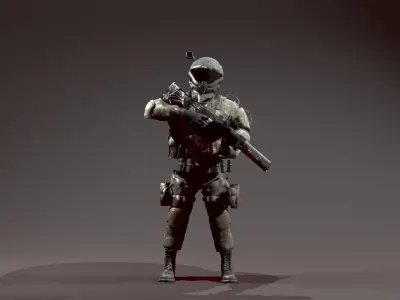 Game play Soldier 3D model