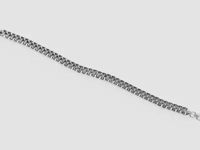 Link Chain V5 - Silver Cuban Style Bracelet  3D model