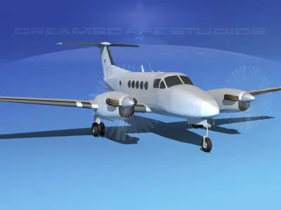 Beechcraft B200 GT King Air Bare Metal 3D model