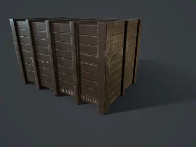 Military box Low-poly 3D model 4