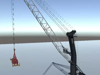 Liebherr LHM 500 Mobile Harbour Crane low-poly 3d model Low-poly 3D model