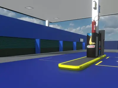 POSTO DE GASOLINA Low-poly 3D model