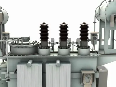 Power Transformer For Distribution Station 1 3D model