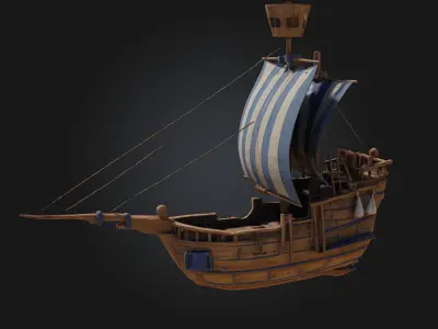 Sailing Adventure  Stylized Seafaring Diorama Package 3D model