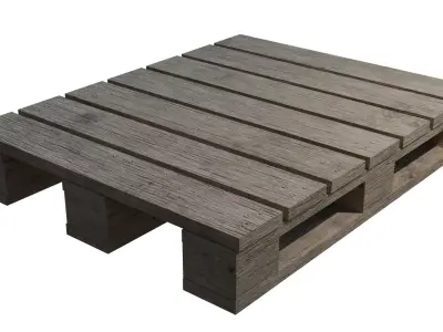 Wooden Pallet Low-poly 3D model 7