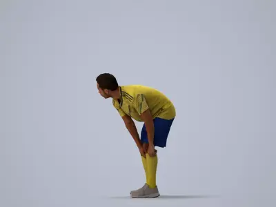 00467Xavier011 - Adult Caucasian man crouching during exercise 3D model