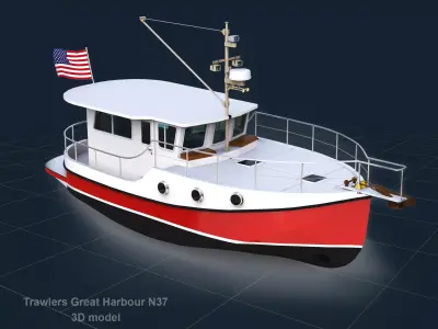 Trawlers Great Harbour N37 Low-poly 3D model
