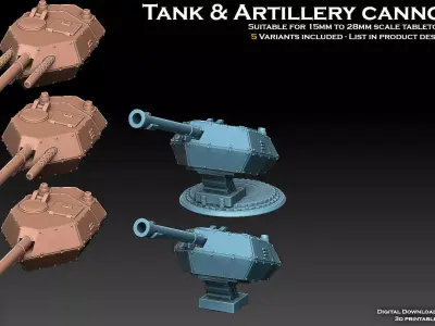 Tank And Artillery Cannons 3D print model