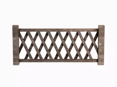 Wooden Fence A 02 Low-poly 3D model