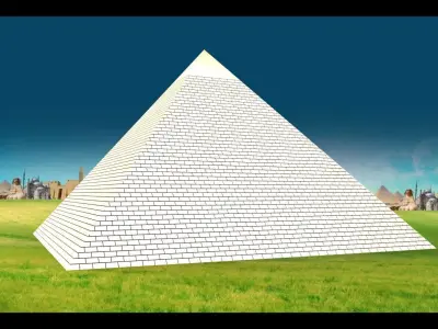 Pyramid a relief model Low-poly 3D model