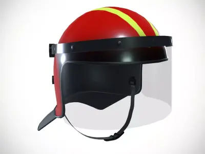 Fire Safety Helmet Low-poly 3D model purchase