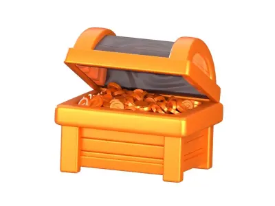 Treasure Chest 3D Illustration 3D model