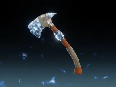 Lightning Axe - Elemental Axe - Model 01 Low-poly 3D model