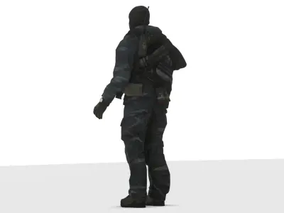 Elite Spec Ops Soldier 3D Model Game Ready Rigged Textured Low-poly 3D model