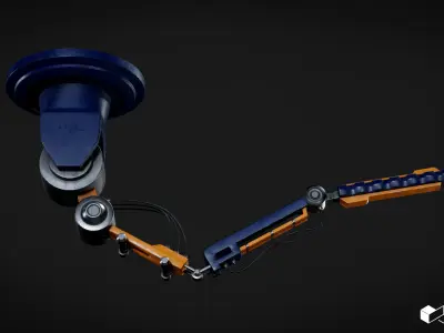Futuristic Robotic Arm Low-poly 3D model