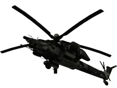 Lowpoly Mi-28 Helicopter 3D Model Low-poly 3D model