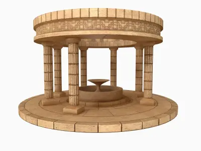 Lowpoly Ancient Temples Collection With Interior Low-poly 3D model