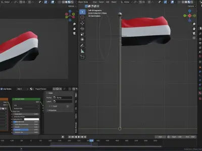 Animated Yemen Flags  3D model