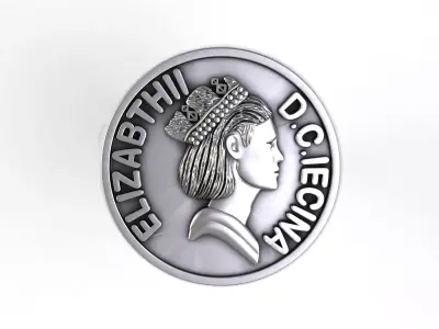 Queens Coin Ring 3D print model