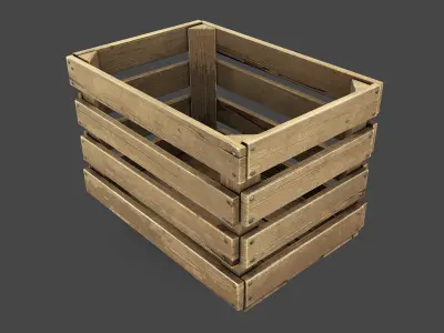 Old Crate Low-poly 3D model