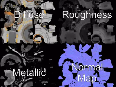 Futuristic Submersible Capsule Model Pack Low-poly 3D model