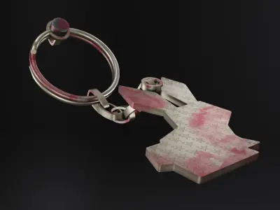 Keychain bunny Low-poly 3D model