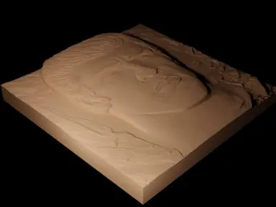 Rocky Balboa CNC 3d Print High Relief Sand Casting 3D print model