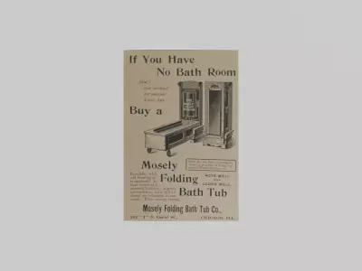 1899 Mosley Folding Bathtub Ad Low-poly 3D model