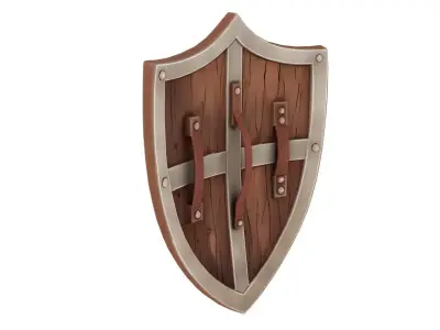 Stylized Medieval Shield 01 Low-poly 3D model