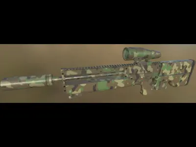 WD3000 Sniper Rifle Low-poly 3D model