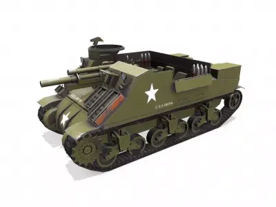 M7 Priest Howitzer Motor Carriage Low-poly 3D model