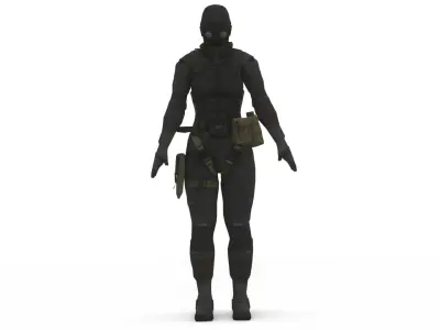 Female Stealth Agent Covert Tactical Suit 3D Model Low-poly 3D model