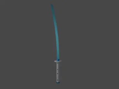 blue katana 3D model