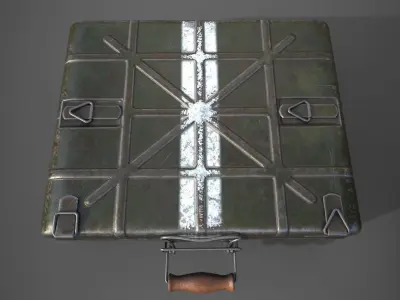 WWII Stielhandgranate M24 Case with Stielhandgranate M24 grenade Low-poly 3D model