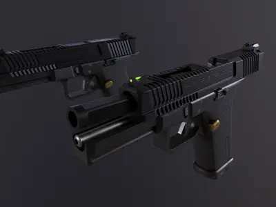 SAI BLU Pistol Low-poly 3D model