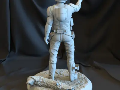 Scout Trooper - Aiming Blaster Pistol 3D print model purchase