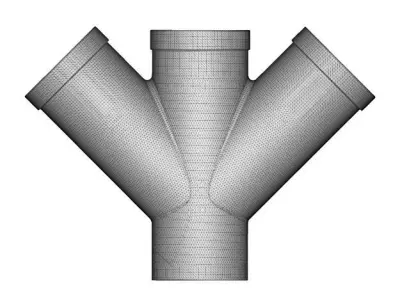 Transparent Fitting Double Y 3D model