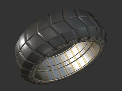 Futuristic Tire Basic Version Low-poly 3D model