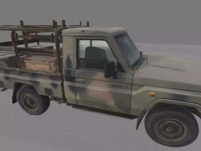 Combat Technical Pickup Truck - Military Game Ready  Low-poly 3D model