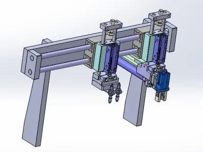 Gantry load and unload mechanism 3D model