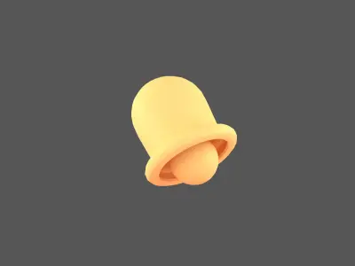 bell 3d cartoon Low-poly 3D model