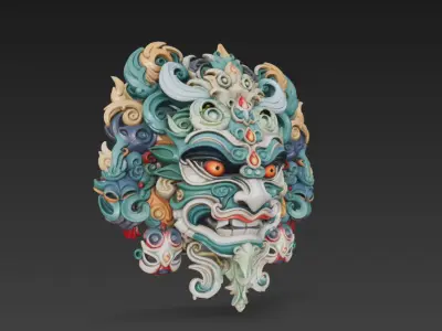 Mythical Beast Mask 3D model purchase