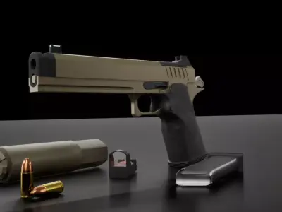 Pistol Low Poly-Game Ready Low-poly 3D model