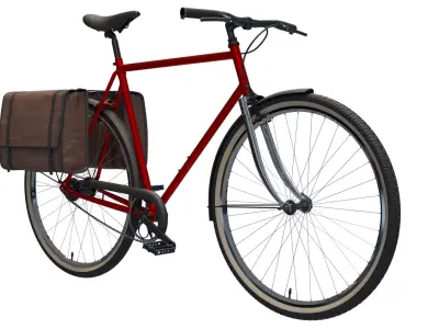 RED CLASSIC BICYCLE 3D model